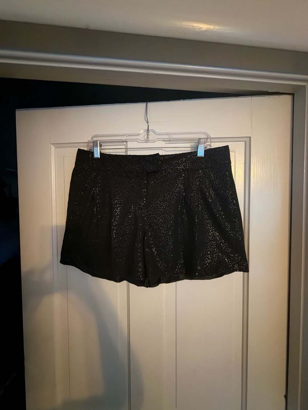 Jennifer Lopez Sequin Shorts Size 10 Black